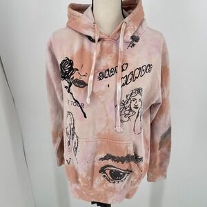 Shawn Mendes The Tour 2019 Hoodie WOMENS Orange Tie Dye Sweatshirt Pullover S